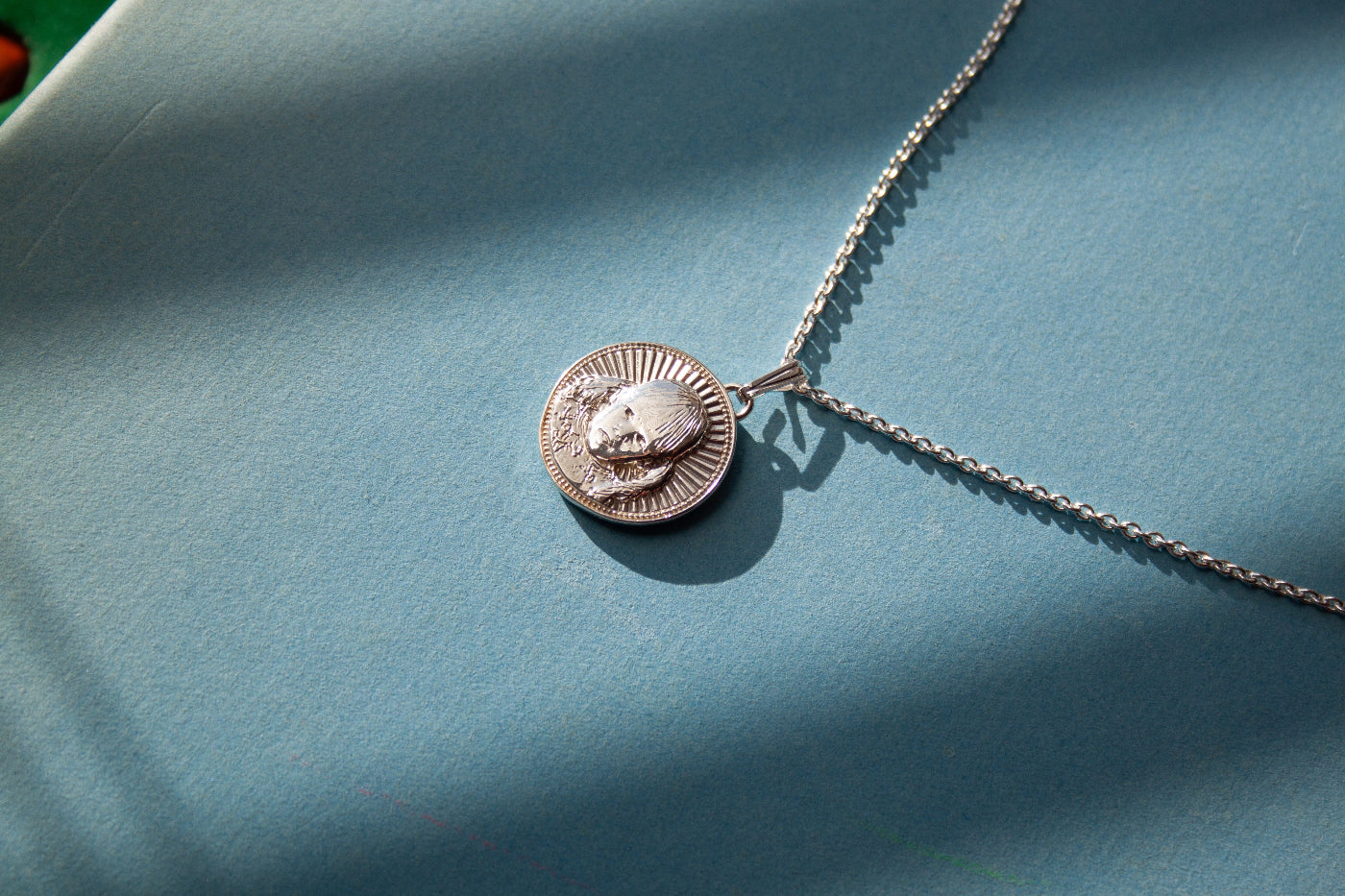 Personalized solid Sterling Silver Pendant with Sunburst motif