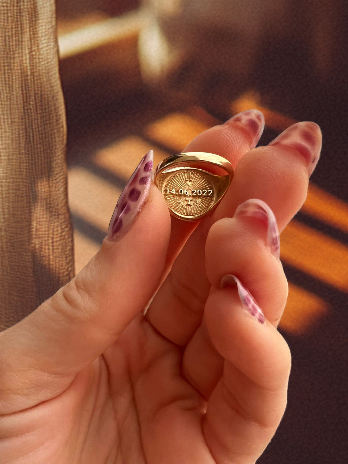 Sunburst Signet Ring