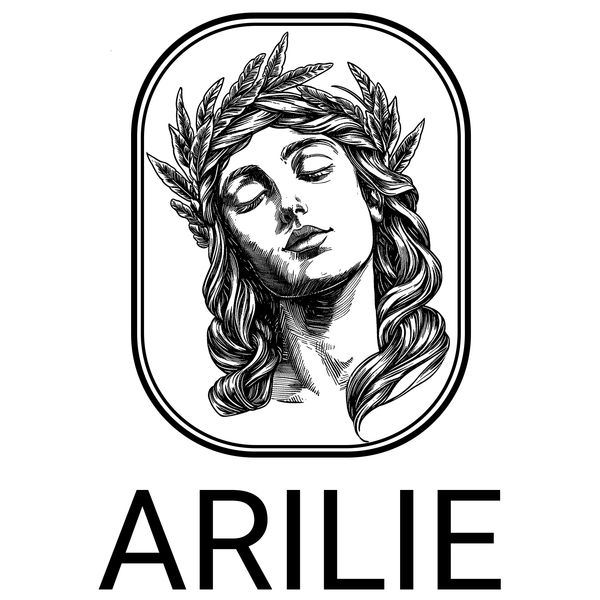 Arilie Logo in black on white background